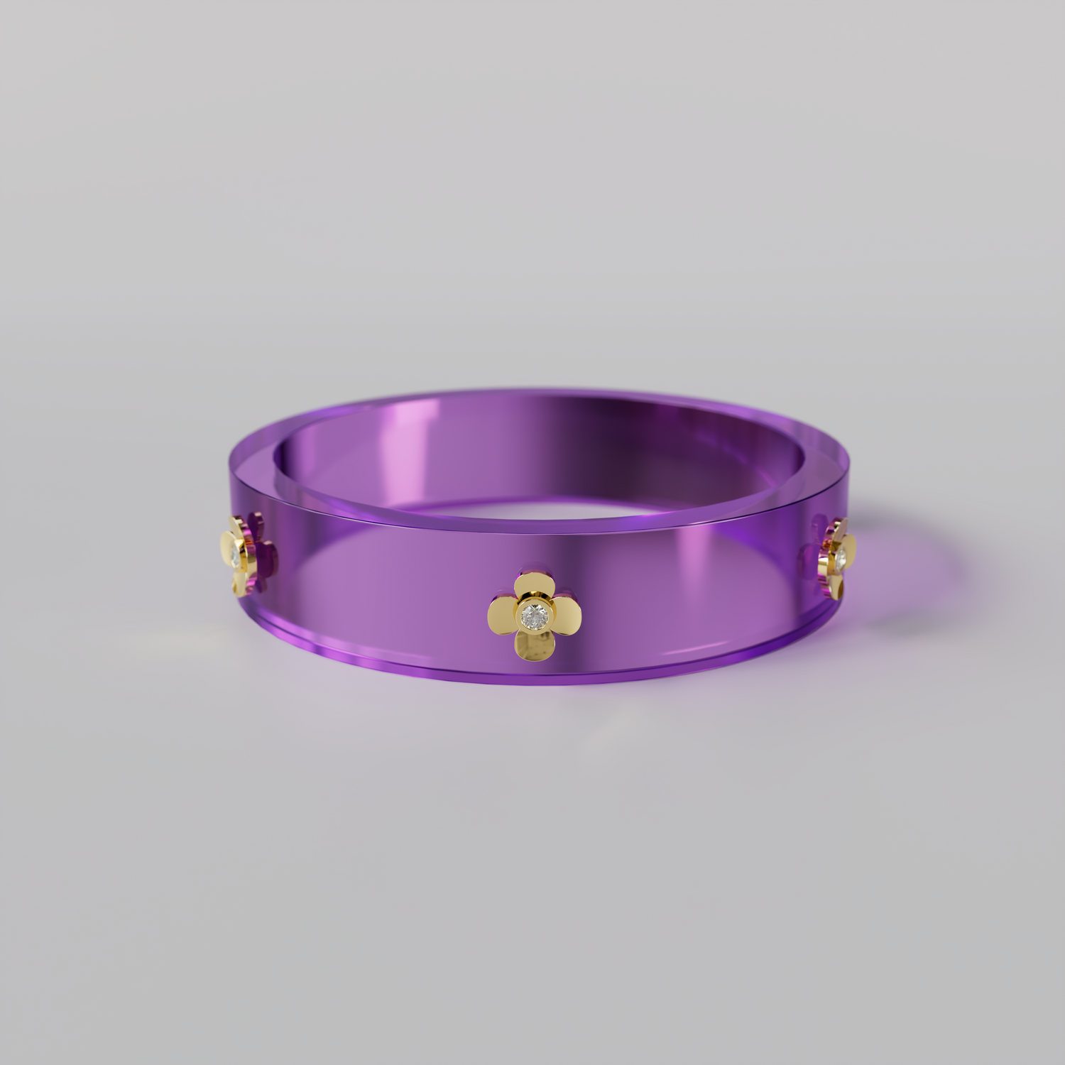 PURPLE &amp; DIAMOND BESPOKE BANGLE