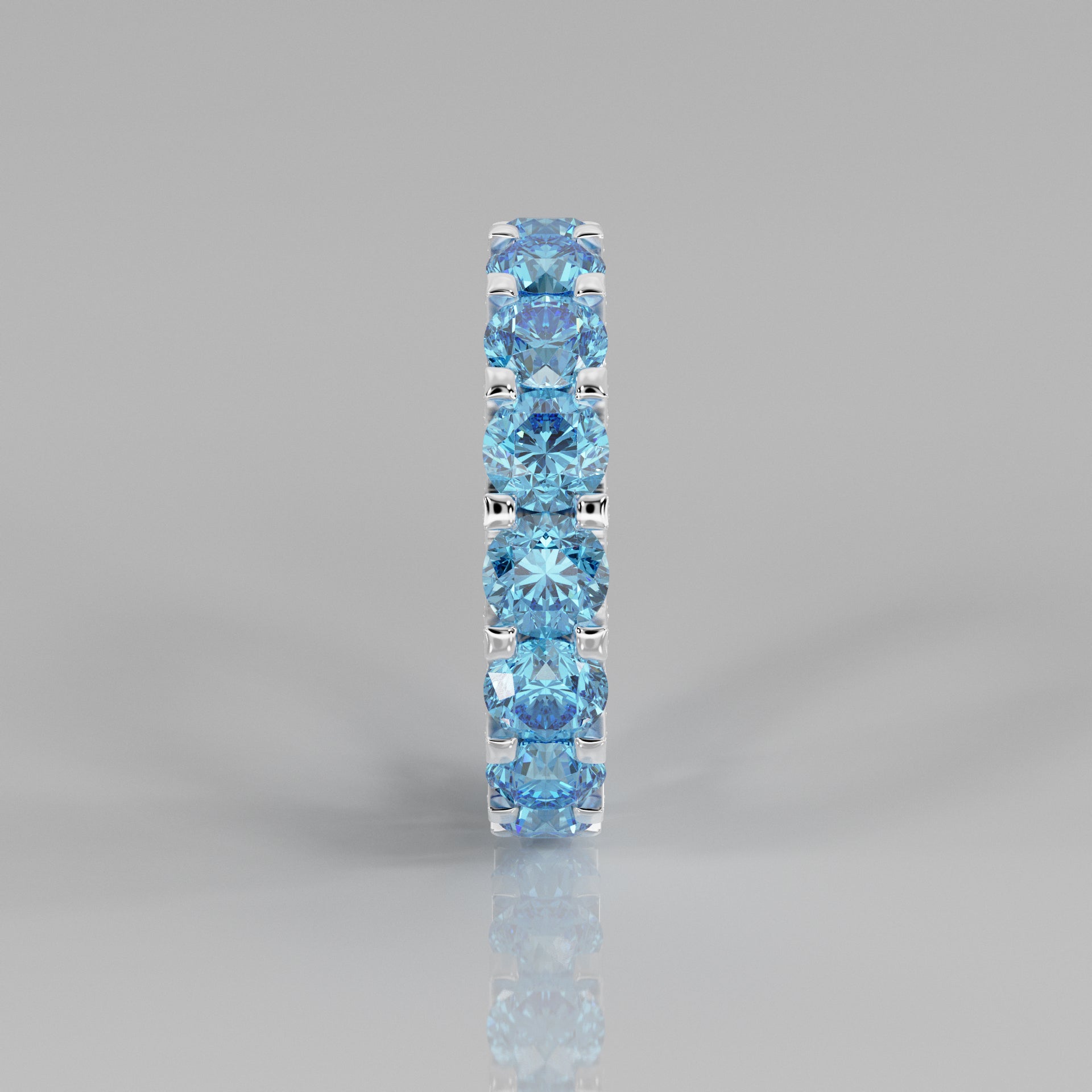 Rockstar Forever Ring - Round Aquamarine Pavé - Mark Gold