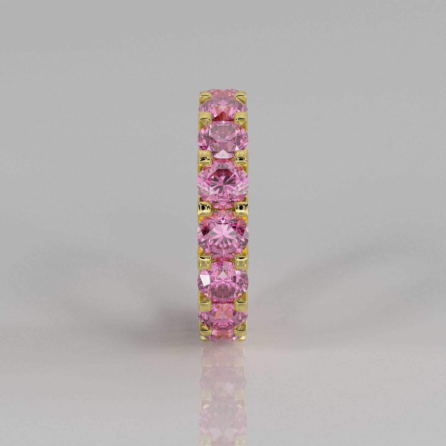 Rockstar Forever Ring - Round Pink Sapphire Pavé - Mark Gold