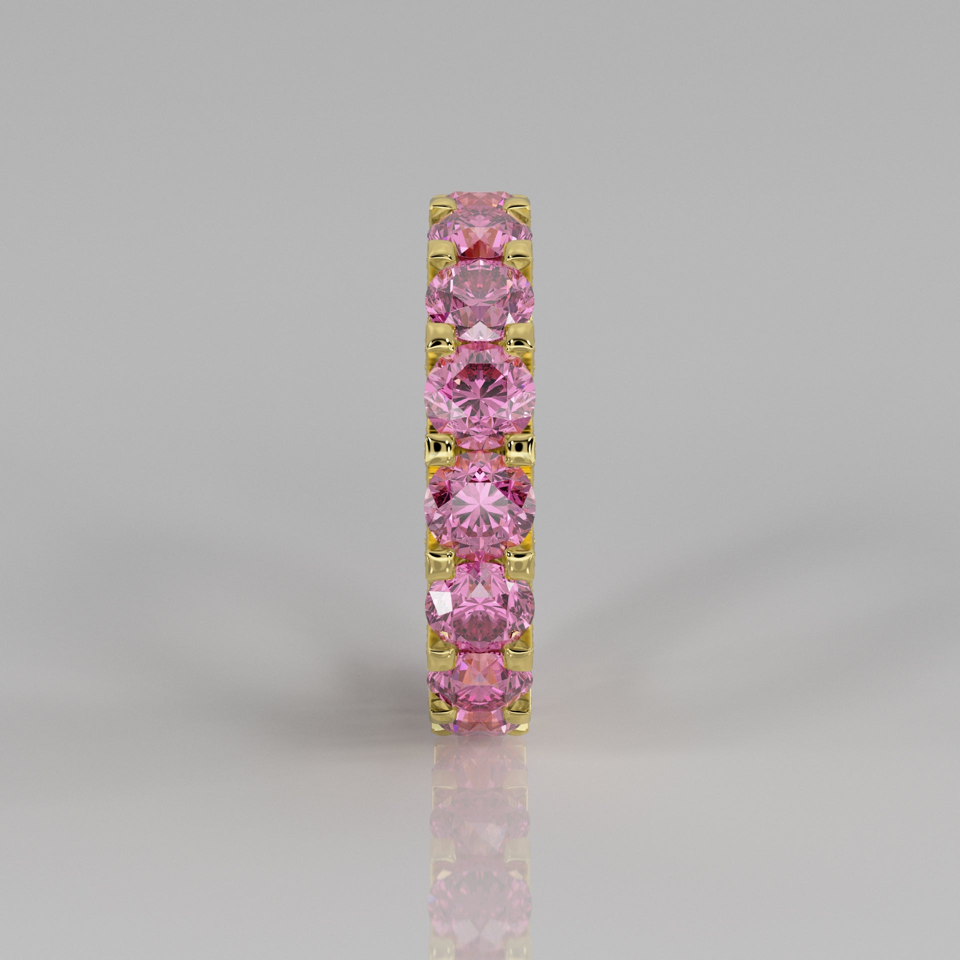 Rockstar Forever Ring - Round Pink Sapphire Pavé - Mark Gold